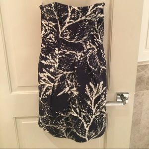 NWT Shoshanna strapless blue and white coral dress